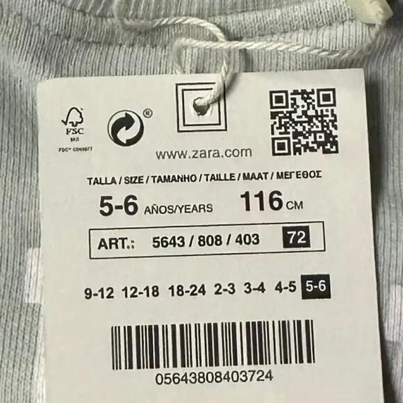 ZARA Kids | Sky Blue | TEXT PRINT SWEATSHIRT - Picture 4 of 4